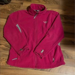 Youth girls zip up north face fleece